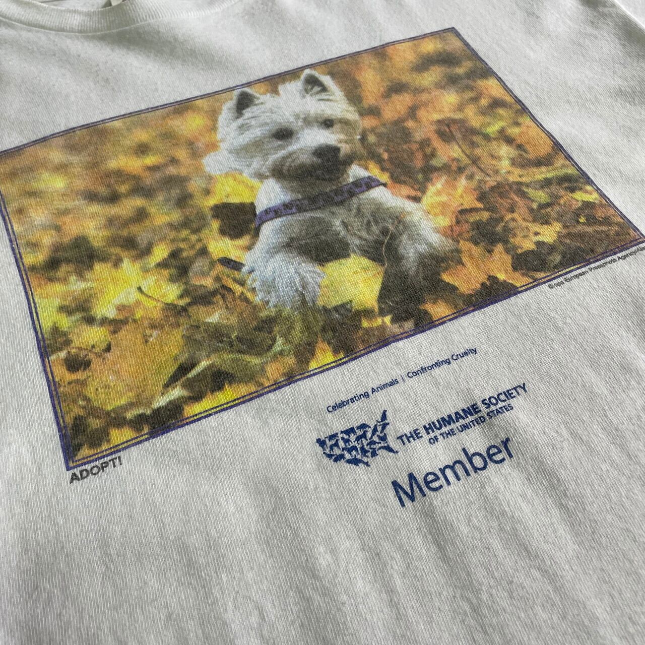 90年代 アニマル イヌ 犬 DOG プリントTシャツ メンズL 古着 90s 