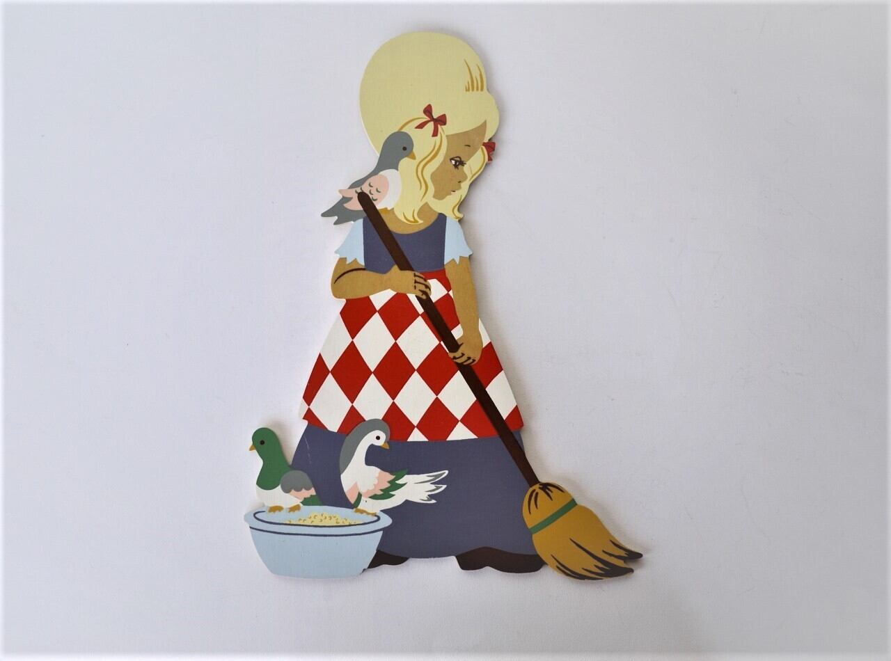 シンデレラ 1968年 Märchen-Holzbild 壁飾り板絵