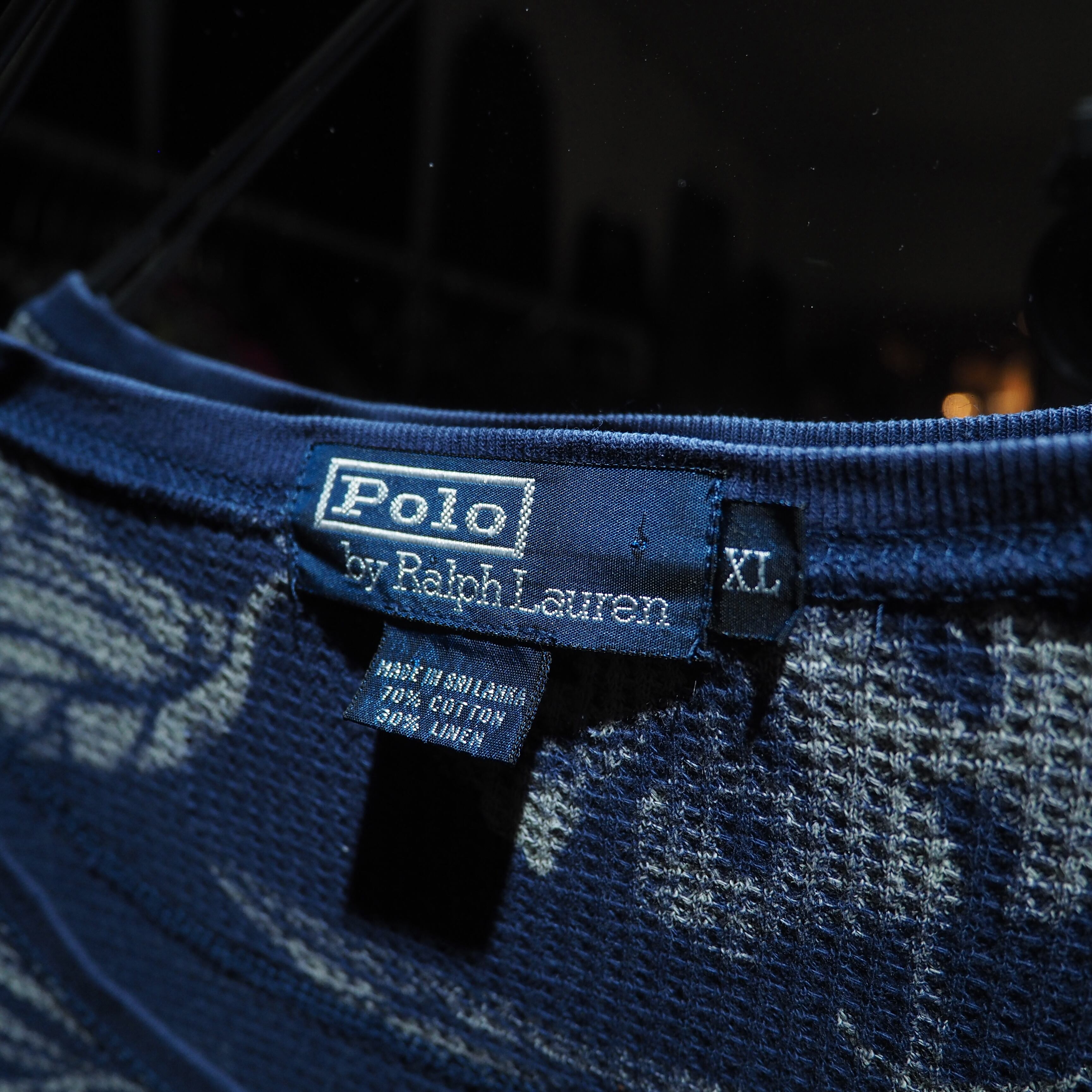 1990s ” Polo Ralph Lauren ” Beautiful leaf printed vintage loose long sleeve Tee