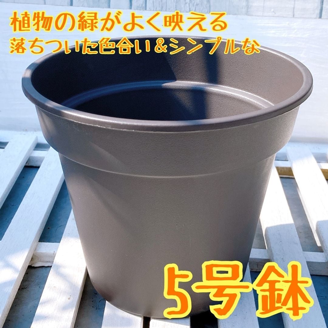 黒色のシンプルな植木鉢 5号サイズ 】 植物の緑をより引き立てる