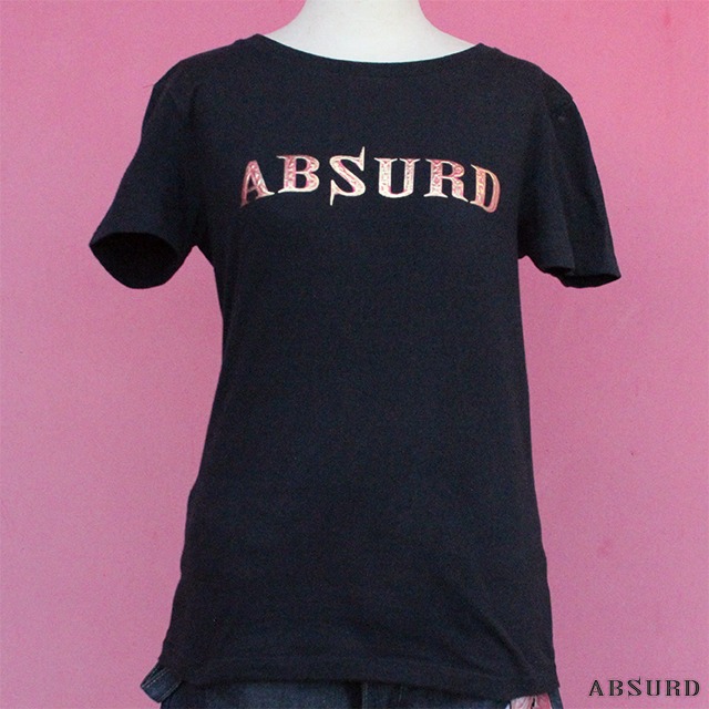 【数量限定!】 ABSURD 定番Tシャツ メンズ レディース   ピンク 金箔 黒 BLACK  アブサード　ANNIVERSARY