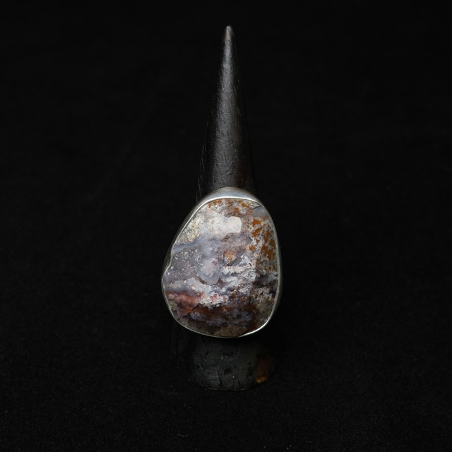 Mexican Jewelry/Made in Taxco/Silver950 クレイジーレースアゲートリング