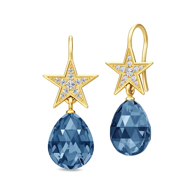 JULIE SANDLAU STELLA BRIOLETTE EARRING BLUE SAPPHIRE