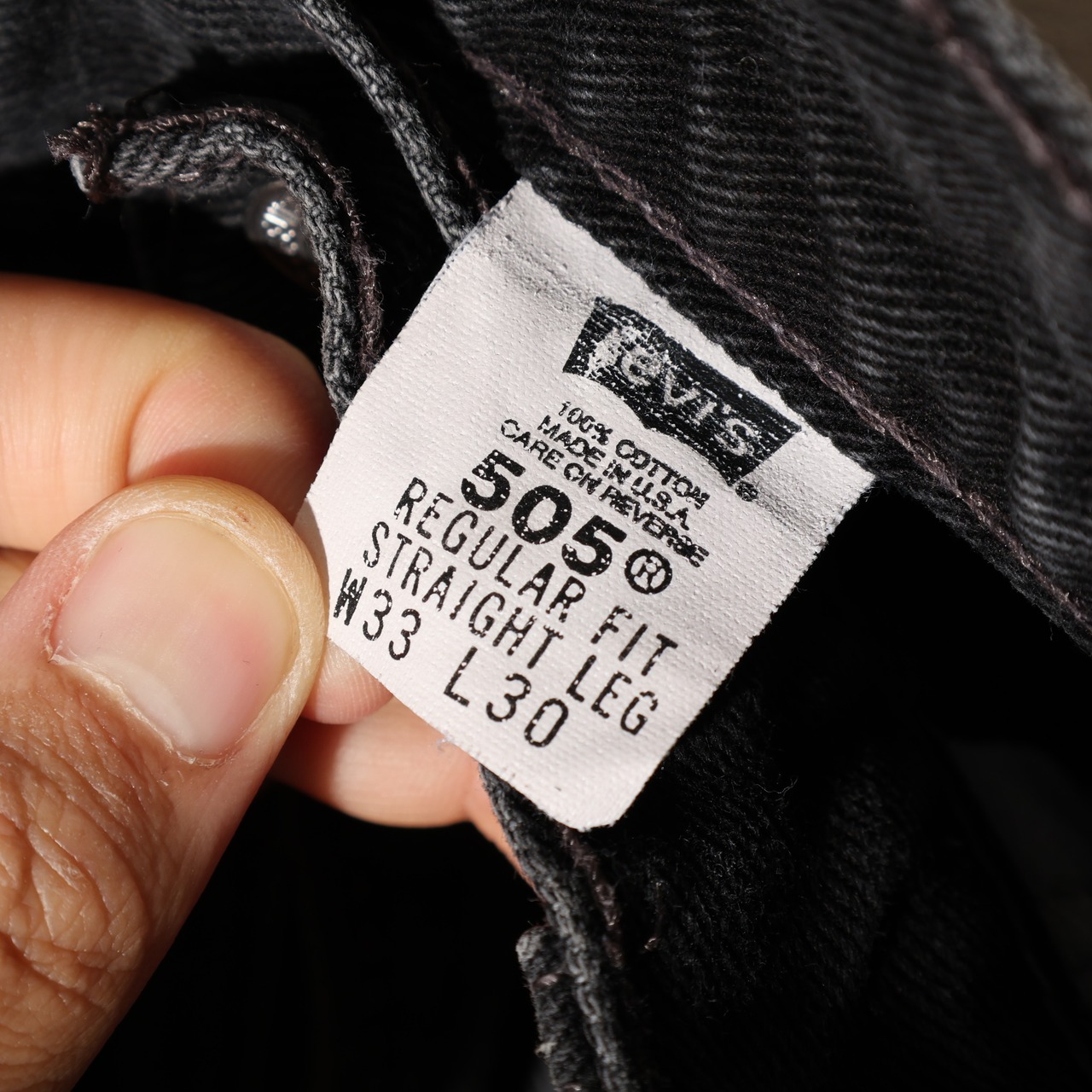 33×30 505-0260 USA 00年 サルファーブラックデニムパンツ Levi’s リーバイス 黒