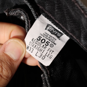 33×30 505-0260 USA 00年 サルファーブラックデニムパンツ Levi’s リーバイス 黒