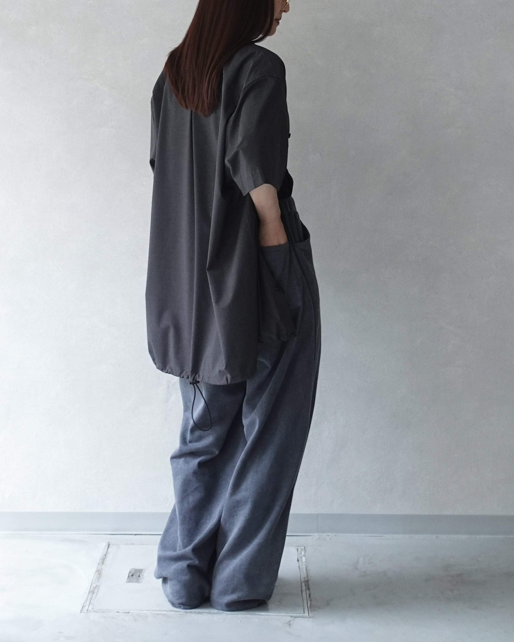 saby PIQUE TUCK EASY PANTS BLACK | nua