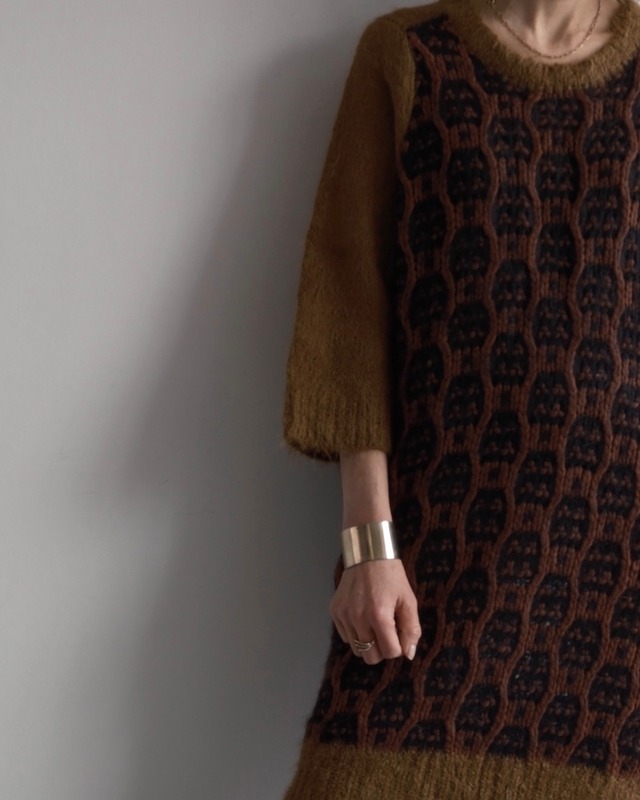 DRIES VAN NOTEN　PATTERNED KNIT DRESS