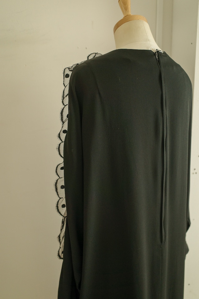 black ribbon one-piece