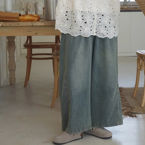 ワイドデニムパンツ ・7882