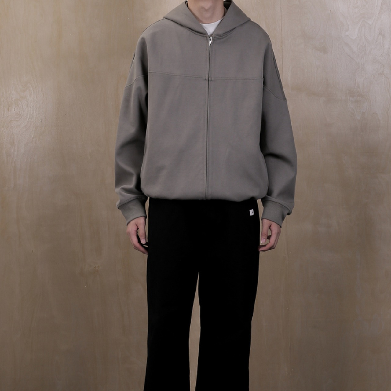 カジュアルスプリット両ジップパーカー　0815