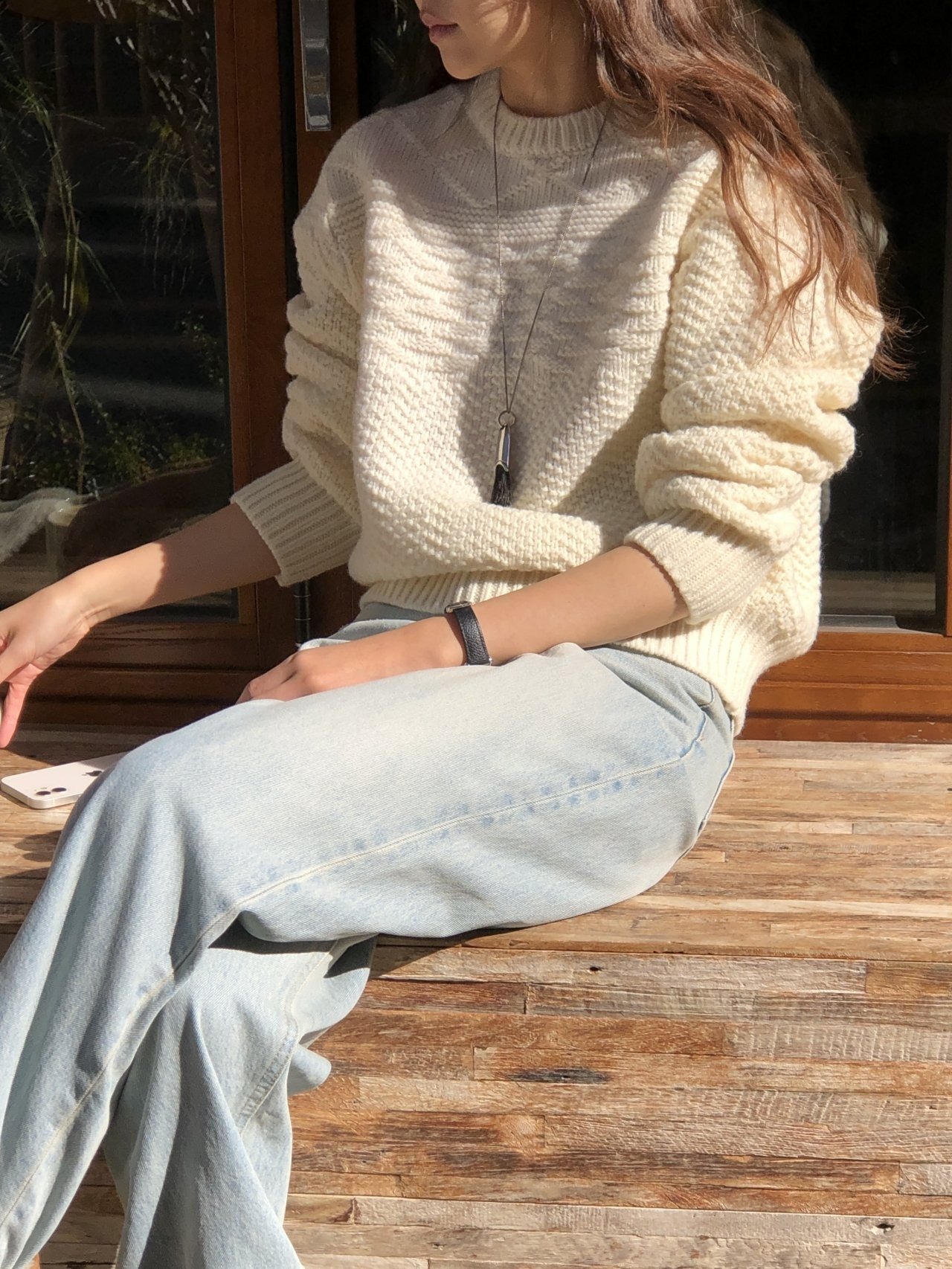 (verveine) brick wool cable knit / 3color