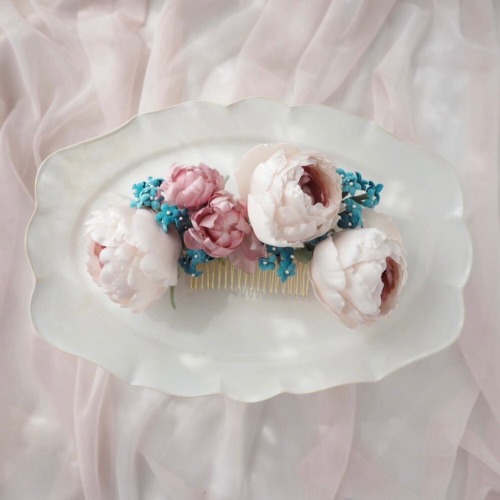 ꫛꫀꪝ硝子の髪飾り★ポンポネグラス★ヘアゴム 「想像の花」violet ꫛꫀꪝ硝子の髪飾り☆ポンポネグラス☆ヘアゴム 「想像の花