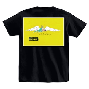 【ユニセックス5.6ozヘビーウェイトTシャツ背面柄】天使の休息ブラック