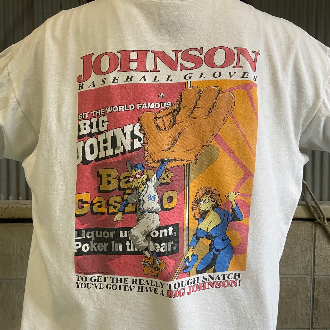 ビッグサイズ 90年代 USA製 BIG JOHNSON エロ バックプリントTシャツ 