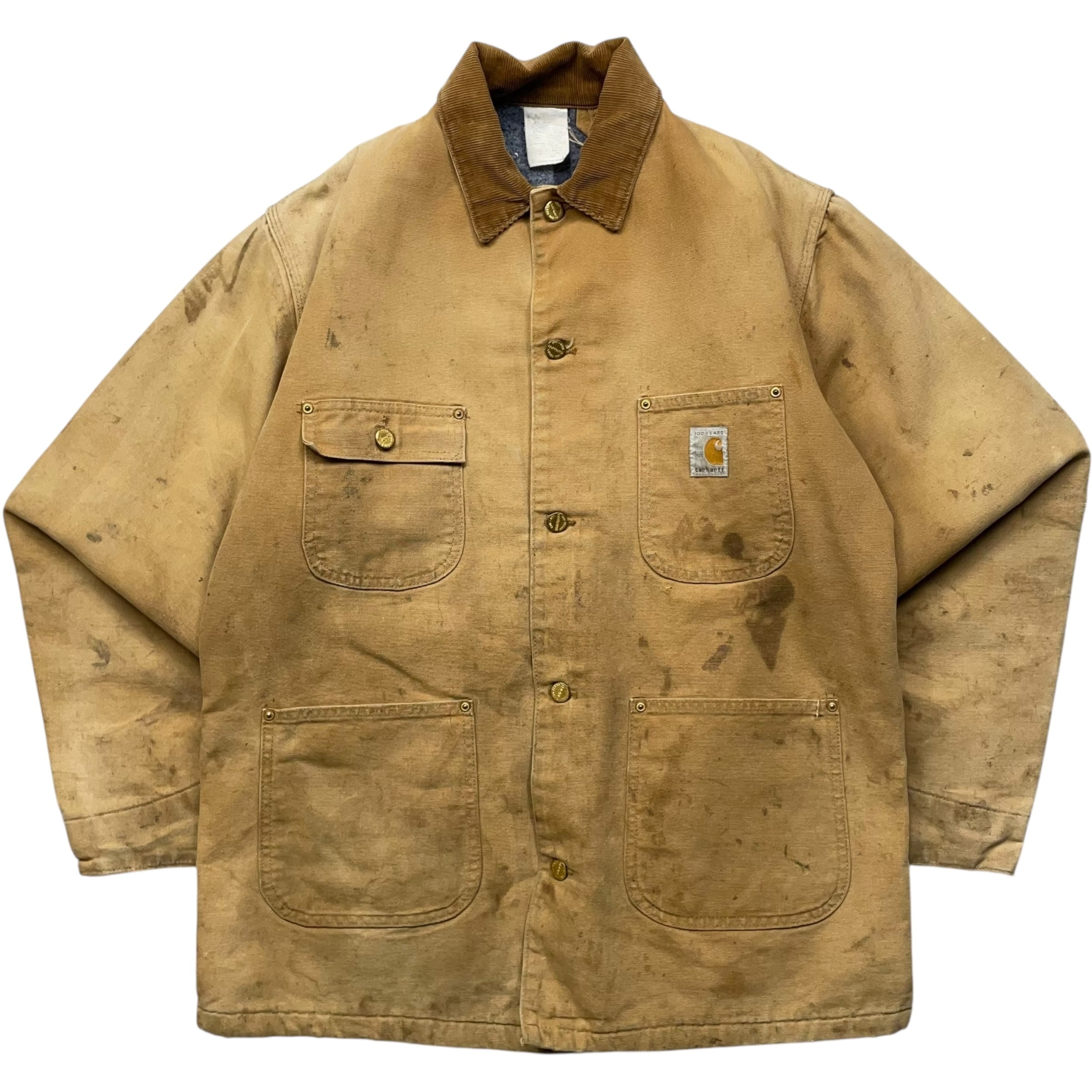 《XL》 Carhartt カーハート カバーオール ワークジャケット 100周年 ブラウン USA製 80年代 vintage no.8908