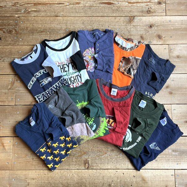 1点物◇リアルツリーカモ迷彩オレンジ長袖ロンTシャツ古着LメンズXL