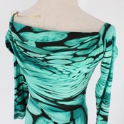 社交ダンス 衣装 スタンダード ドレス ワンピース レッスンウェア パーティドレス ESPEN SALBERG エスパンサルバーグ ブラック系 グリーン系 黒 緑 ストレッチ素材 イギリス製 社交ダンスドレス フィット感 総丈117cm シンプルデザイン エレガント 脚長効果 バルーンスカート ダンスウェア おしゃれ 高品質