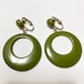 Vintage Olive Bakelite Hoop Dangle Earrings