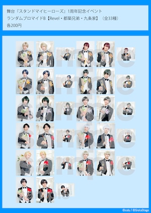 【舞台スタマイ1周年】 ランダムブロマイドB【Revel・都築兄弟・九条家】（全33種）【舞台『スタンドマイヒーローズ』1周年記念イベント】