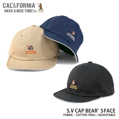 CALIFORNIA HAVE A NICE TIME! / カリフォルニアハブアナイスタイム S.V CAP BEAR's FACE (CA-2227) キャップ　ショートバイザー　ショートブリム　短いツバ レディース メンズ ブランド