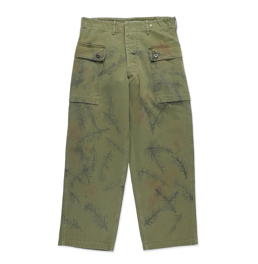 BOWWOW "USMC P-44 HBT CAMO SPRAY TROUSERS AGED"