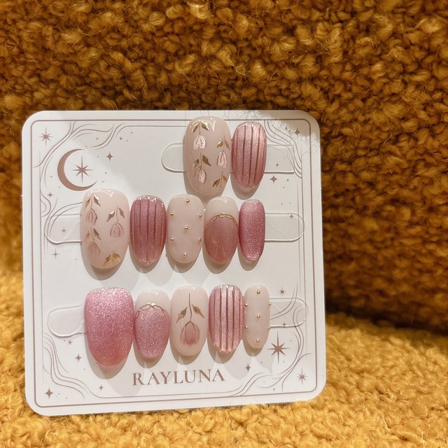 #559 ピンクエレガンス／XY128 繰り返し使えるネイルチップ