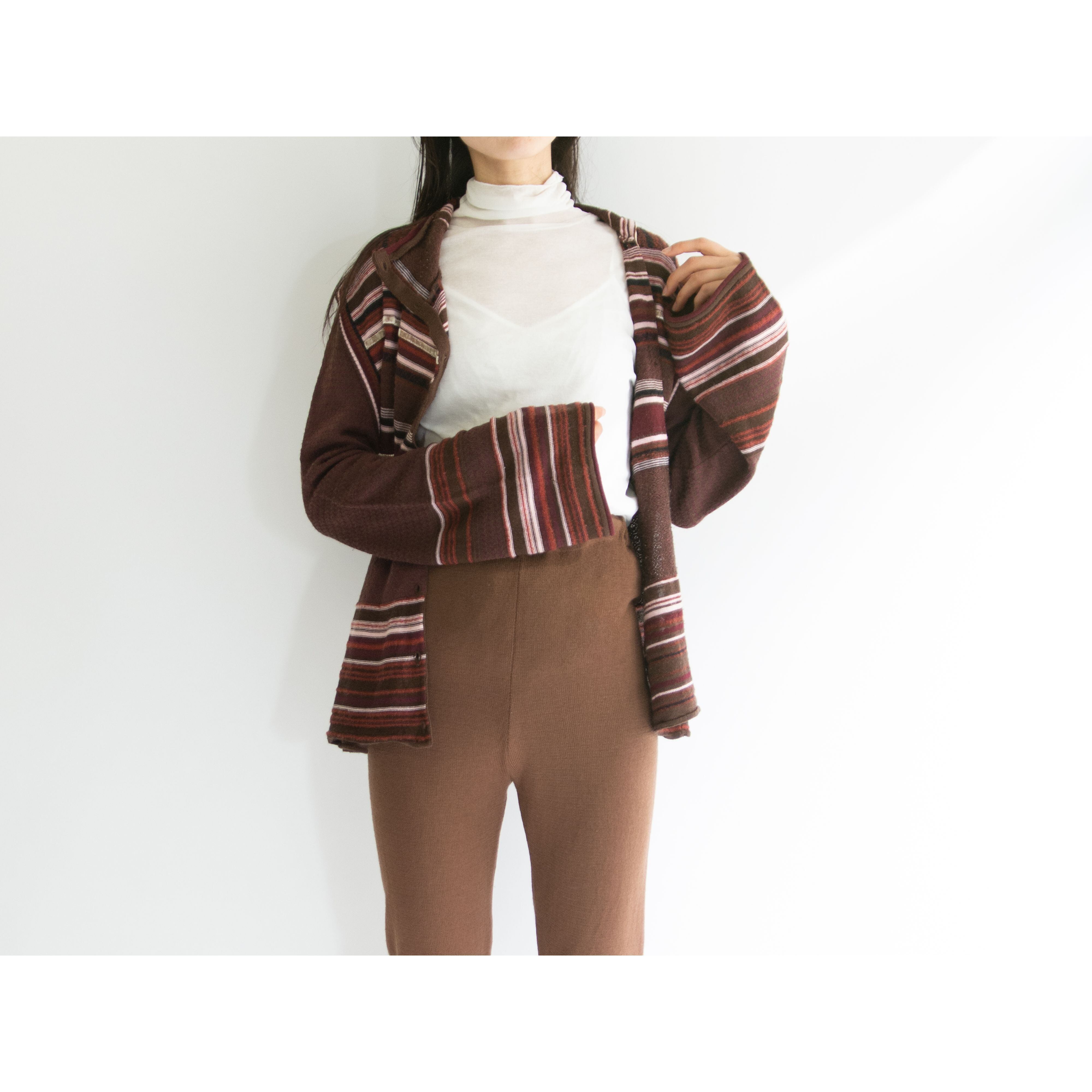 【KENZO】Made in Italy 80's Wool-Acrylic Mohair Blend Flare Sleeve Knit Cardigan(ケンゾー イタリア製ウールアクリル モヘヤ混 フレアスリーブ ニットカーディガン)