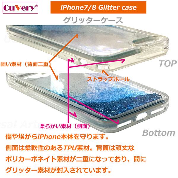 iPhone 8 7 6s 6 ケース ソフトケース CuVery グリッター ブルー