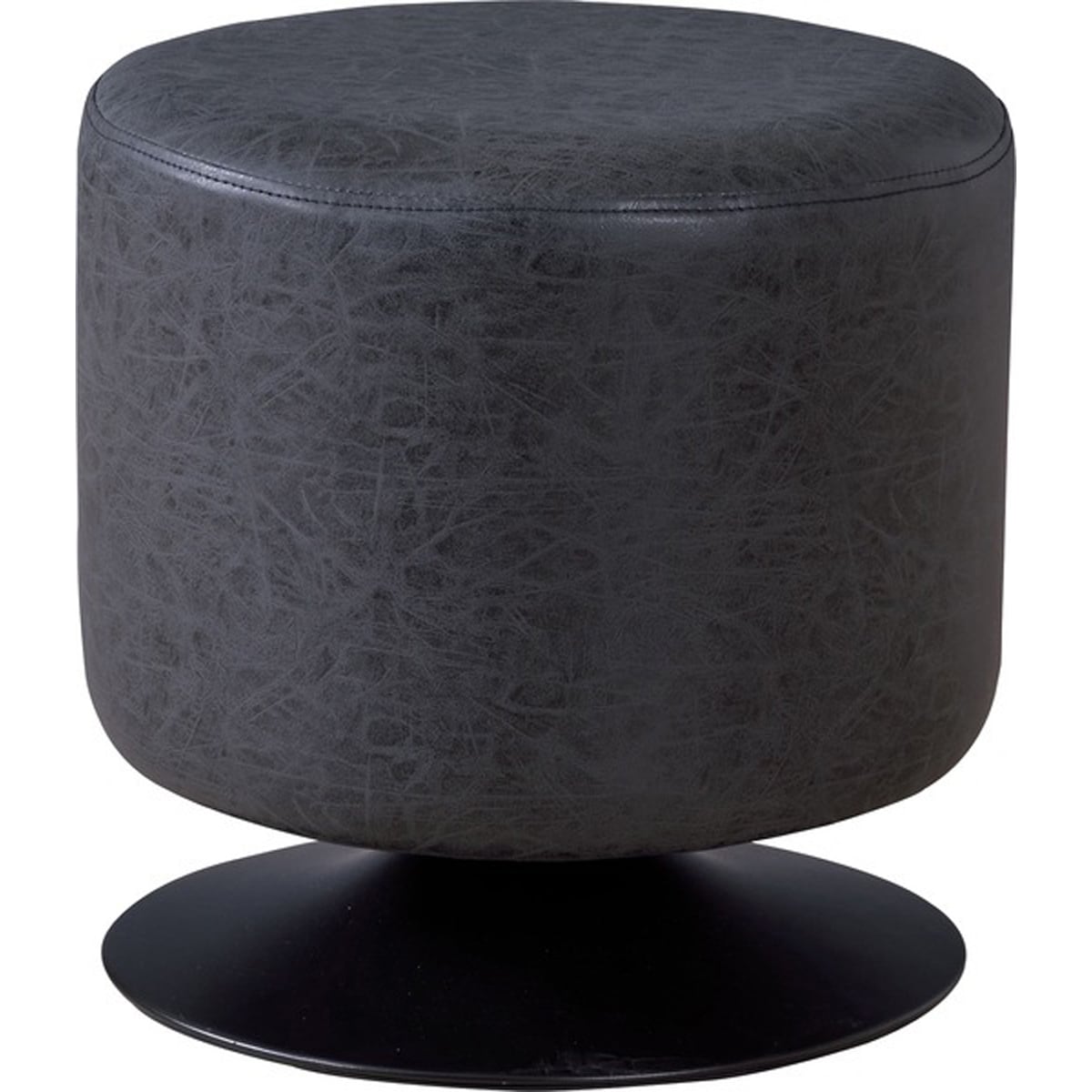 回転スツール 回転椅子 回転チェア ラウンドスツール 丸椅子 丸スツール 幅40cm 高さ40cm ソフトレザー ヴィンテージ レトロ カフェ バー ショップ ラウンジ 店舗 おしゃれ ブラック ブラウン キャメル グレー ネイビー ラウンド リビング 玄関 寝室