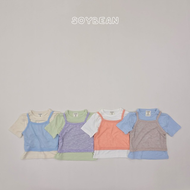 【取寄】soybean｜tee & sleeveless layer set｜T&ノースリーブレイヤーセット｜XS-JM｜kids&jr｜26 summer