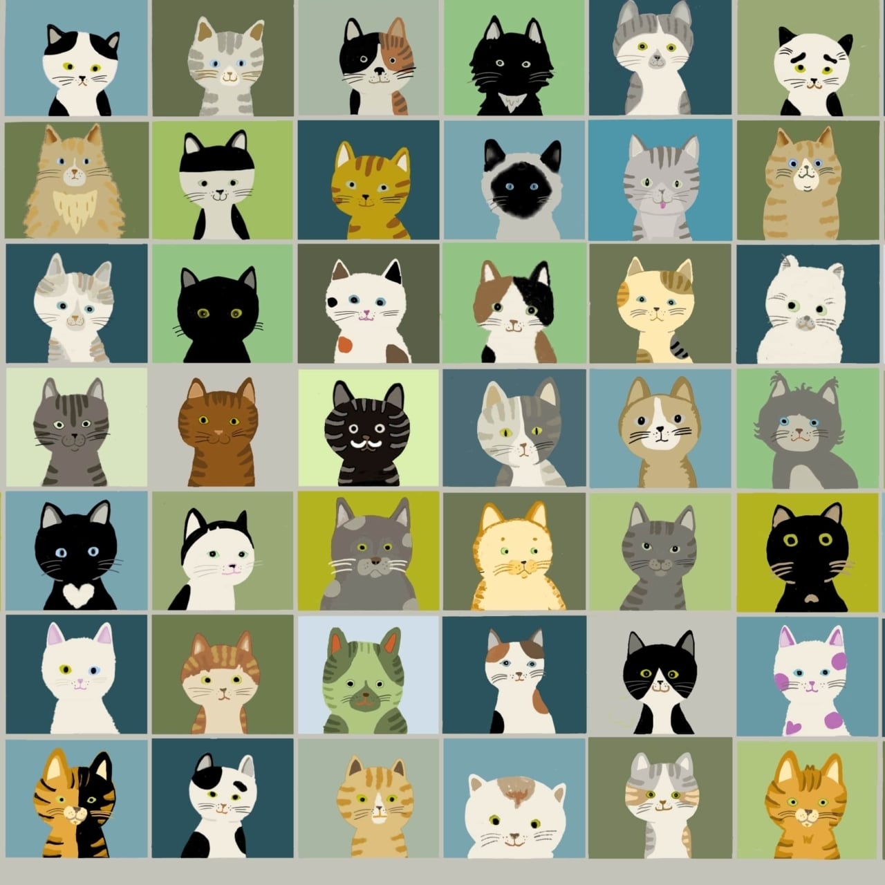 猫たちのリモート会議|イラストペーパー(ダウンロード版)