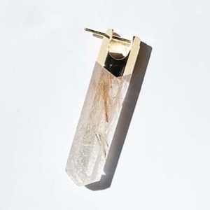 TORCH Pierced Earring / Golden Rutile Quartz（CE016-YG/GRQ）