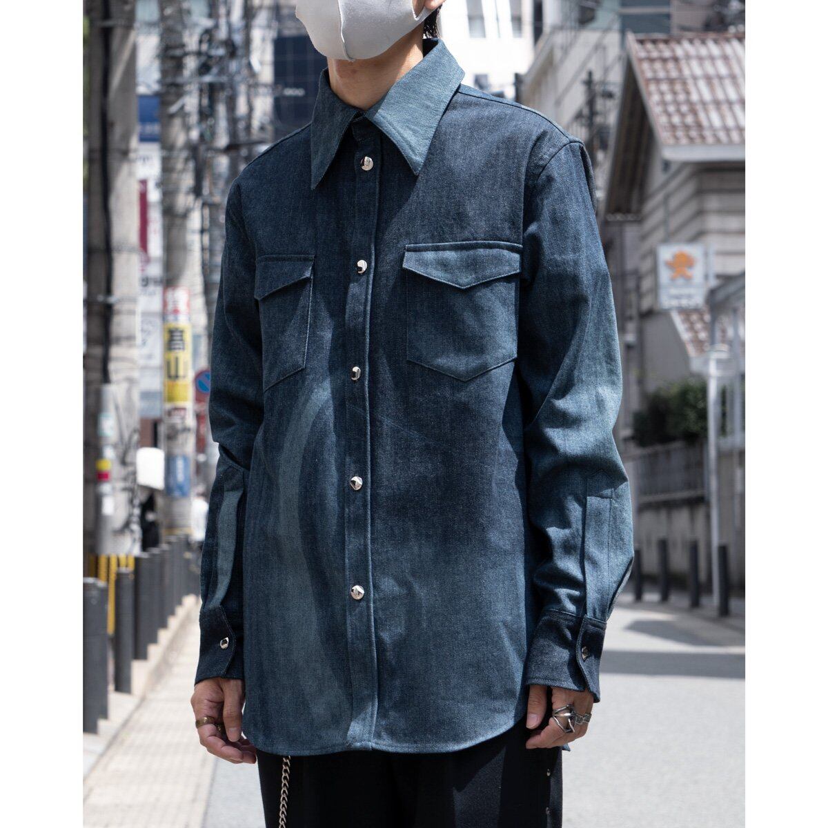 MASU MARBLE DENIM SHIRTS 48