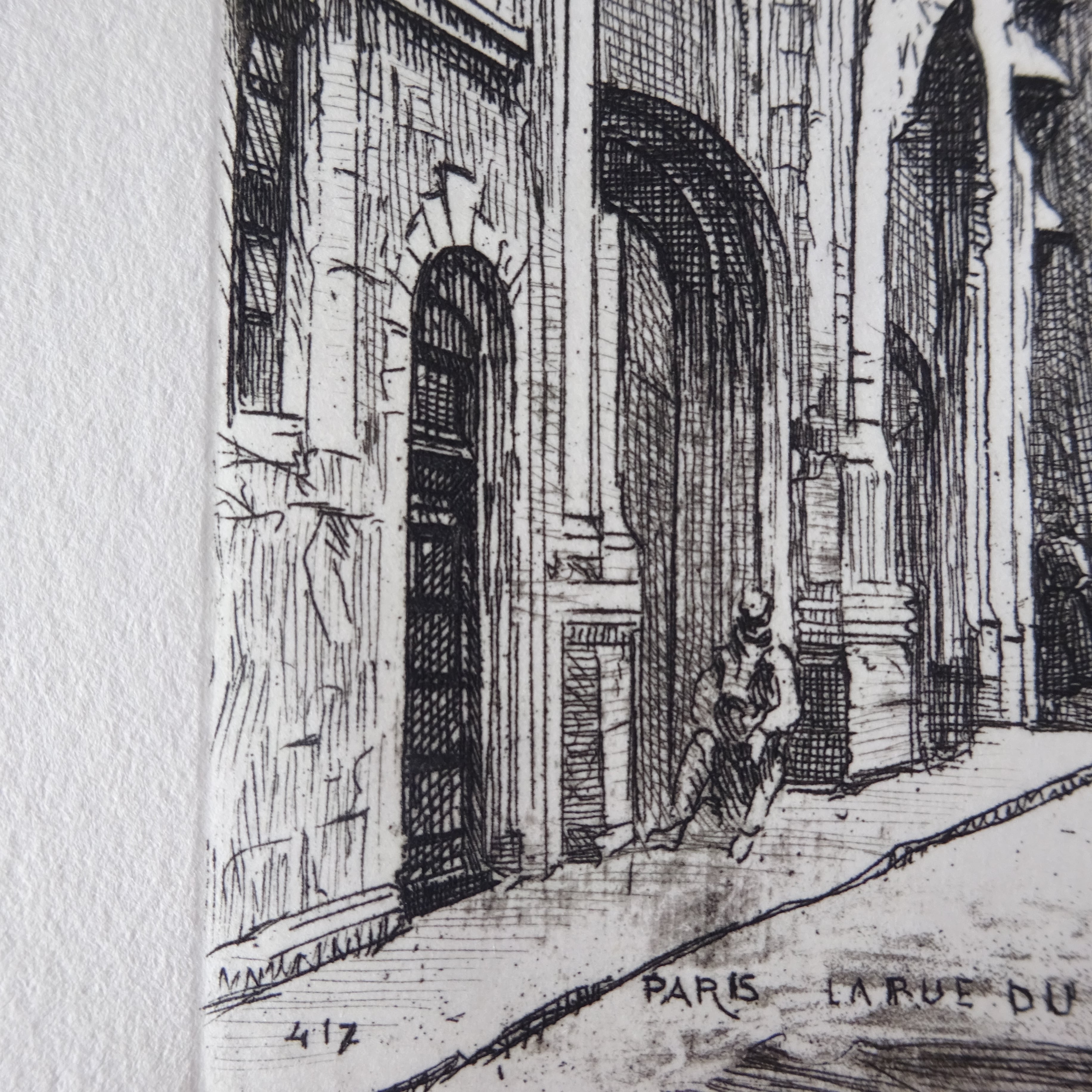 ESTAMPE GRAVÉE de Léopold ROBIN 《Série au coin de la rue de PARIS》 #11