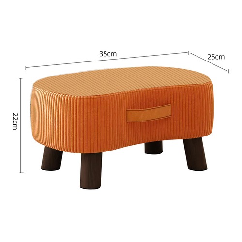 小さいスツール 無垢材 スツール 高さ22cm ７カラー コーデュロイオレンジ コーデュロイオフホワイト 家庭用 玄関椅子 靴用スツール コーヒーテーブル用スツール 大人用 子供用 小さなスツール リビングルーム用 ドア用スツール