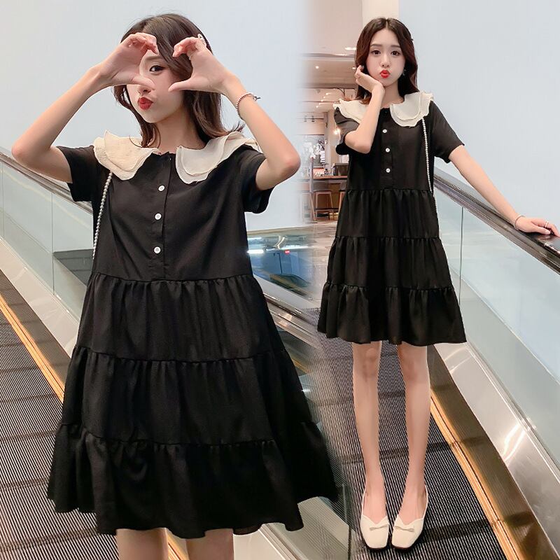 【新作】【送料無料】 マタニティ服2020スタイルドレス夏の妖精不滅のルーズフィットミドル丈シフォン妊婦スカート サマー 夏物 AL expec381188473847