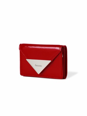 [FENNEC] CRINKLE TRIANGLE TRIPLE WALLET D - CHERRY RED