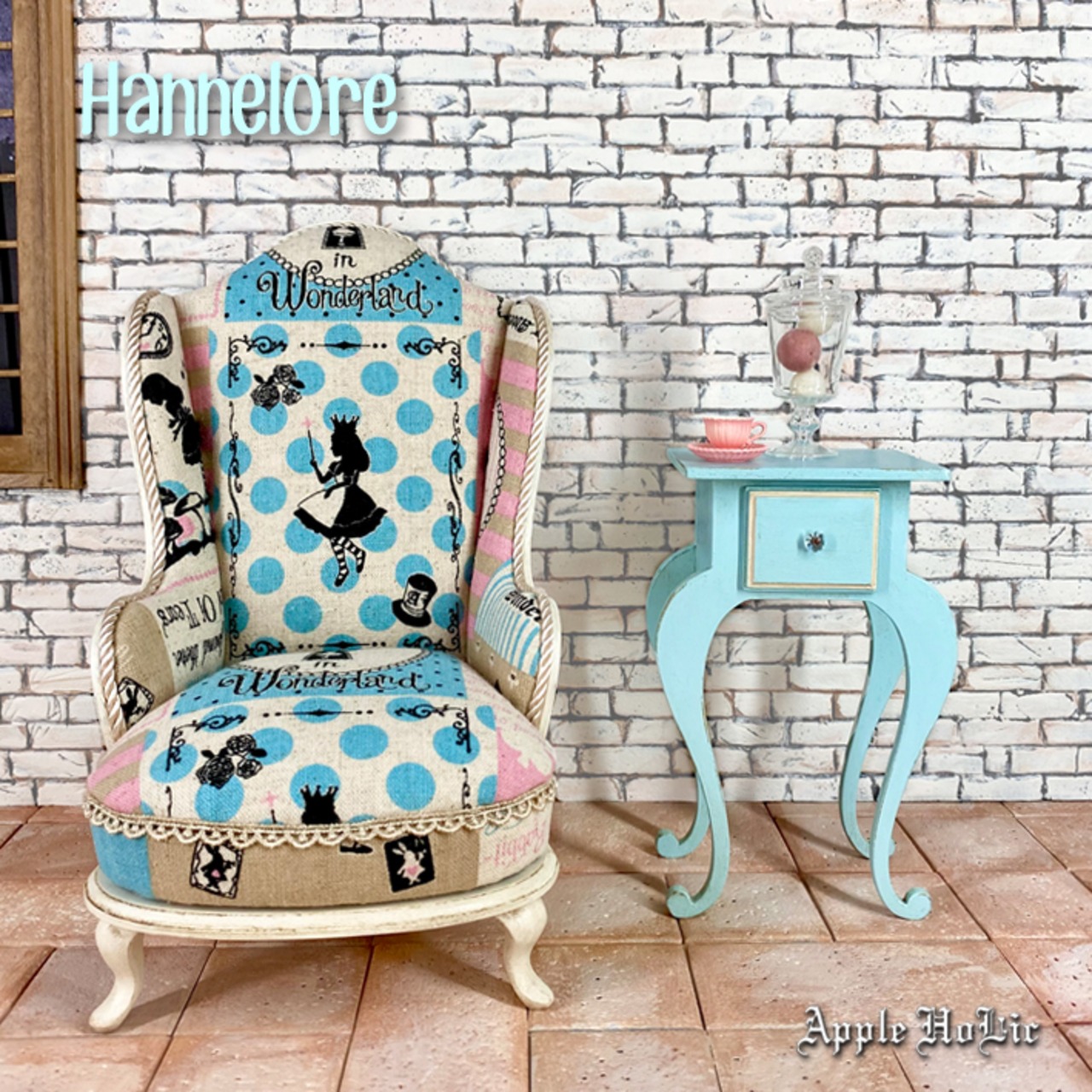 1/6 サイドテーブル【Hannelore Cream・ ハンネローレ ブルー】