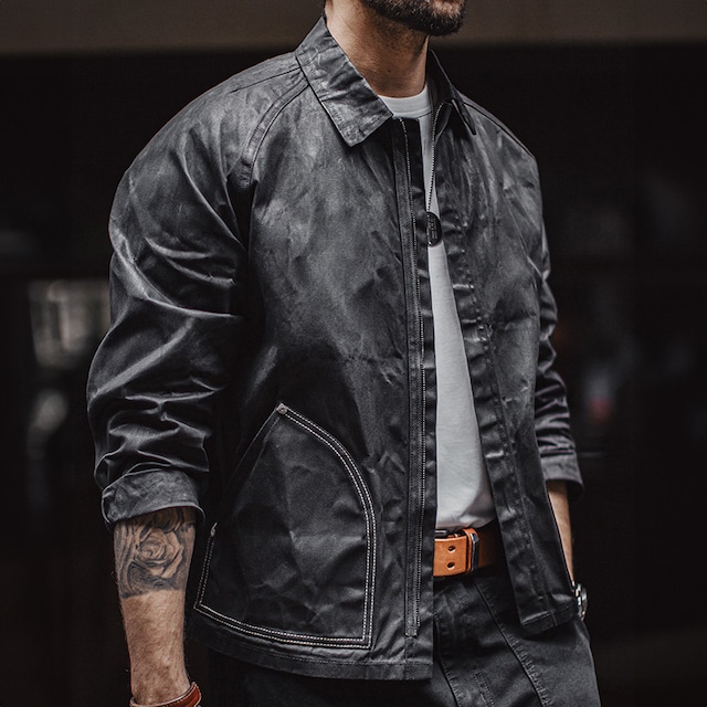American retro oiled jacket 00592