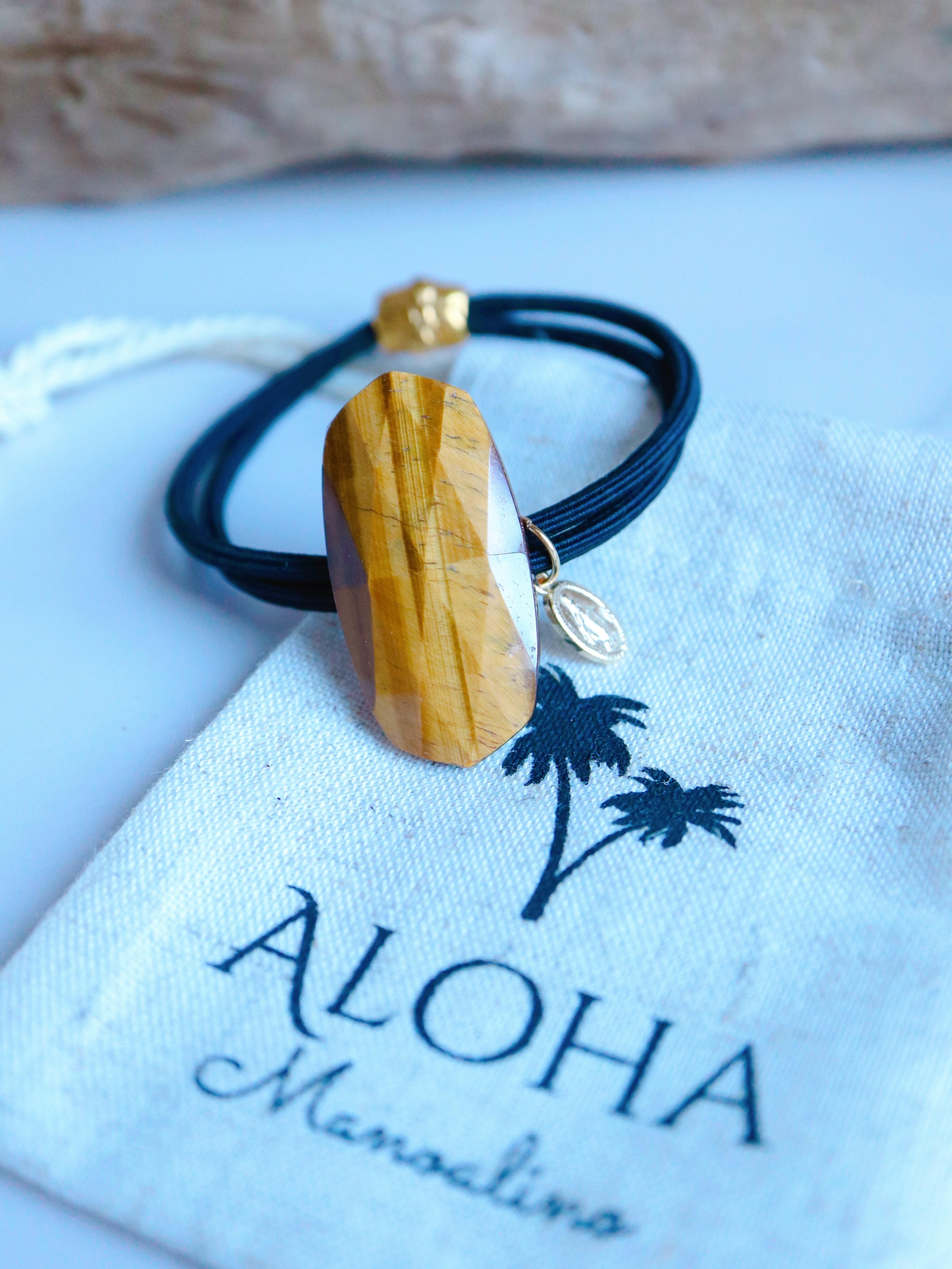 Tiger Eye Hair Accessory タイガーアイヘアゴム Manoalino Hawaiianjewelry Hawaiianaccessory Select