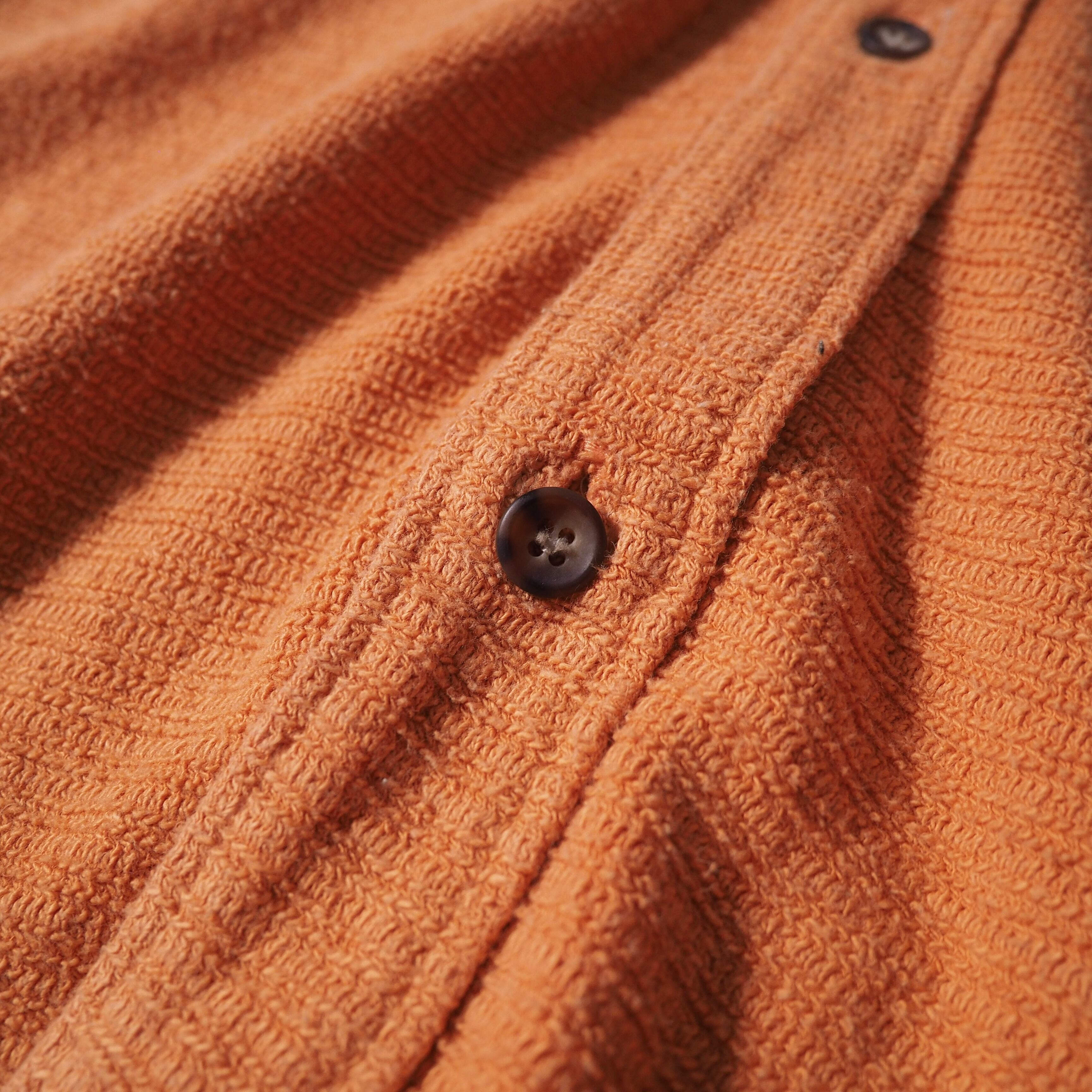 Carrot orange color soft pile fabric cotton loose shirt