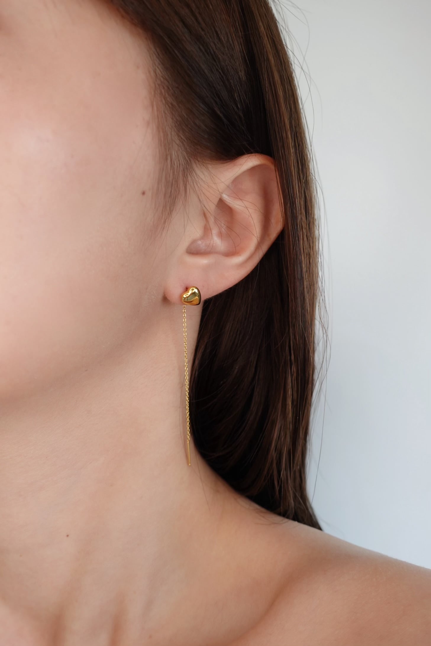 agete アガット ゴールド チェーンピアス 専用ケース付き WEB限定