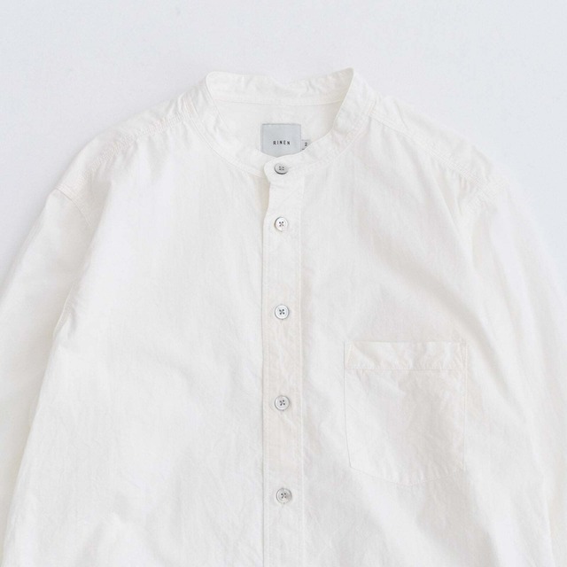 リネン RINEN 80/2ダウンプルーフ スタンドカラーシャツ(R35001)全3色