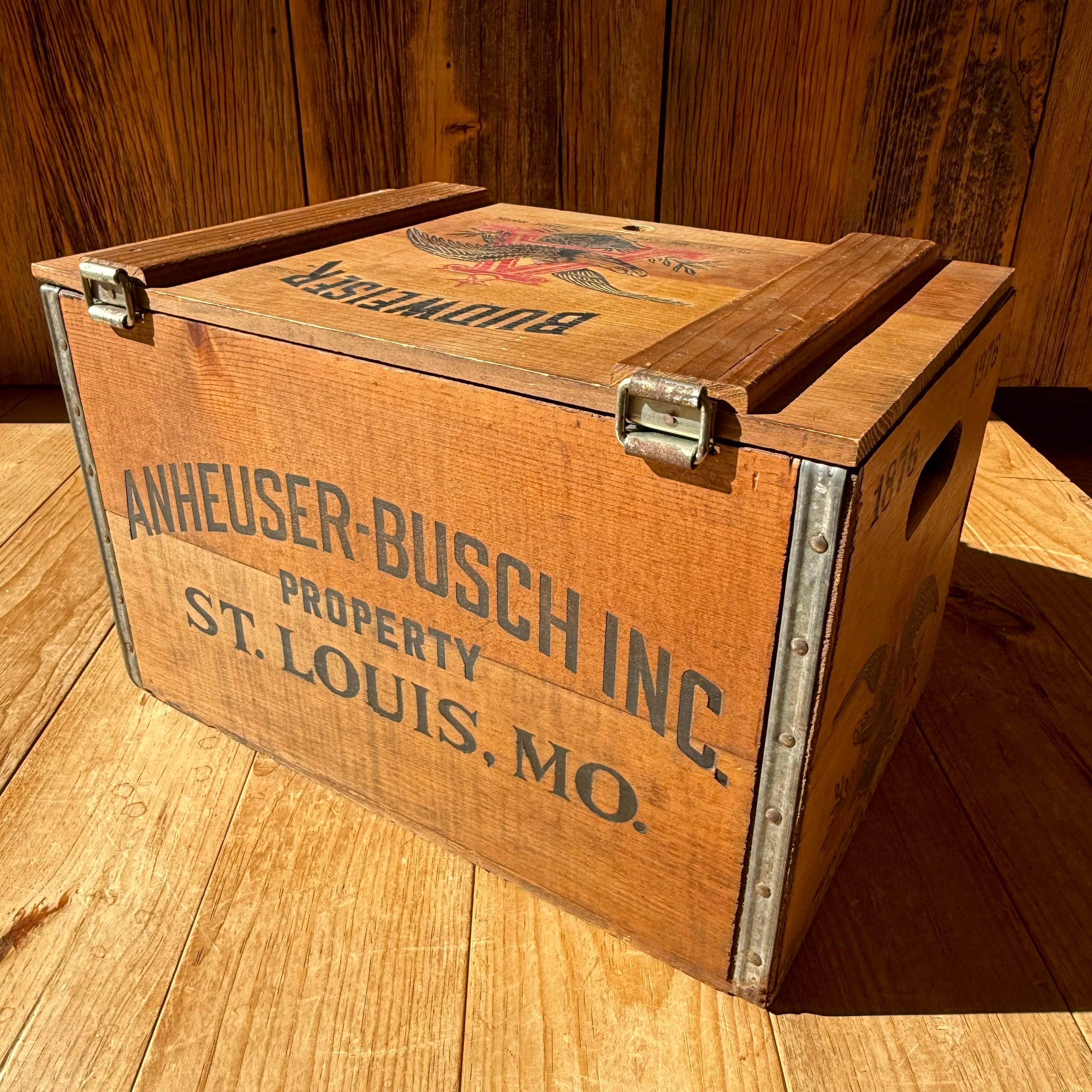 Vintage BUDWEISER Wood Box 木箱 バドワイザー 収納 ディスプレイ
