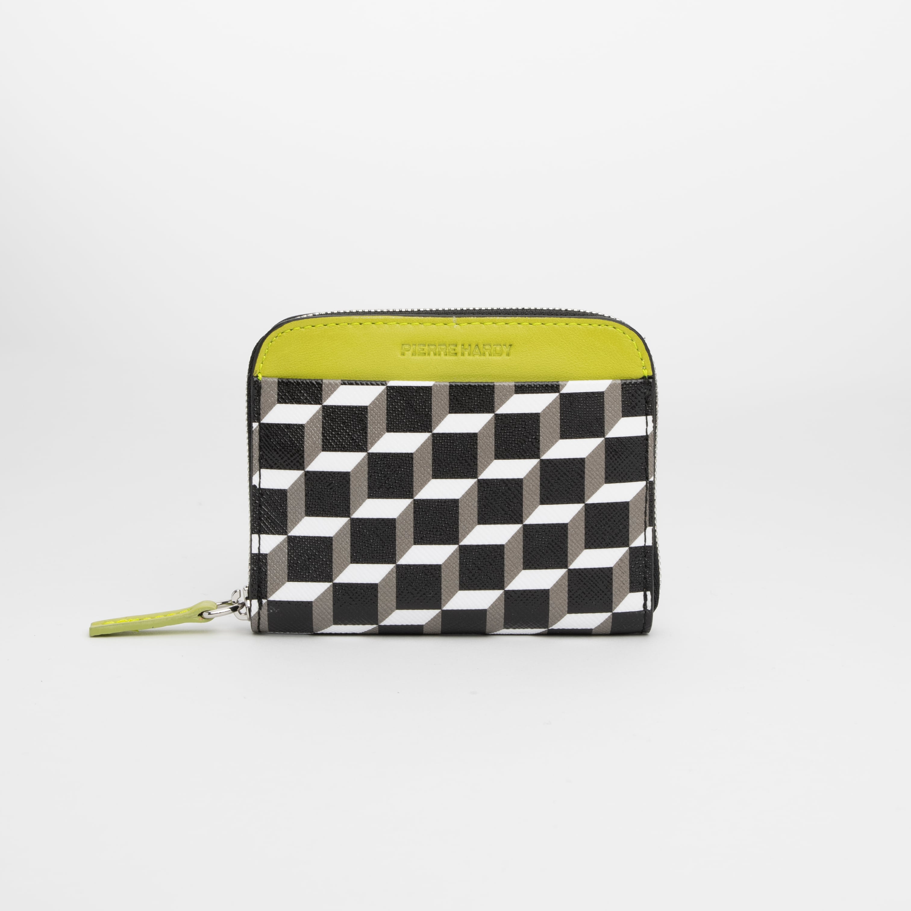 PIERRE HARDY GINZA COIN PURSE BLACK WHITE LIME