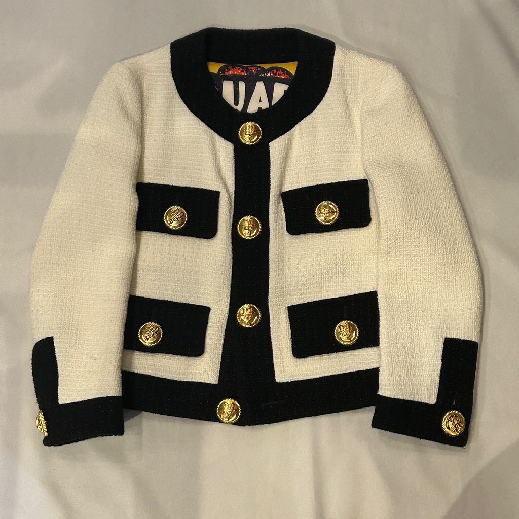 【1点物】Dsquared2 白 ジャケット 38 古着 DSQUARED2 ディースクエアード ツイードジャケット ホワイト系 size:38