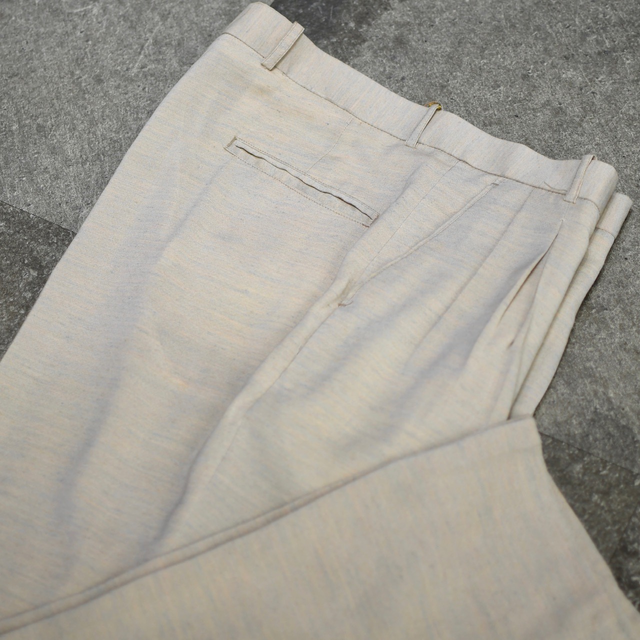PRONTI rayon blend "杢調" 2tuck slacks