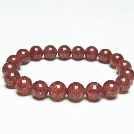 ストロベリークォーツ ブレスレット 苺水晶 10mm 一点物 メール便可 [M便 1/10] 111-22217