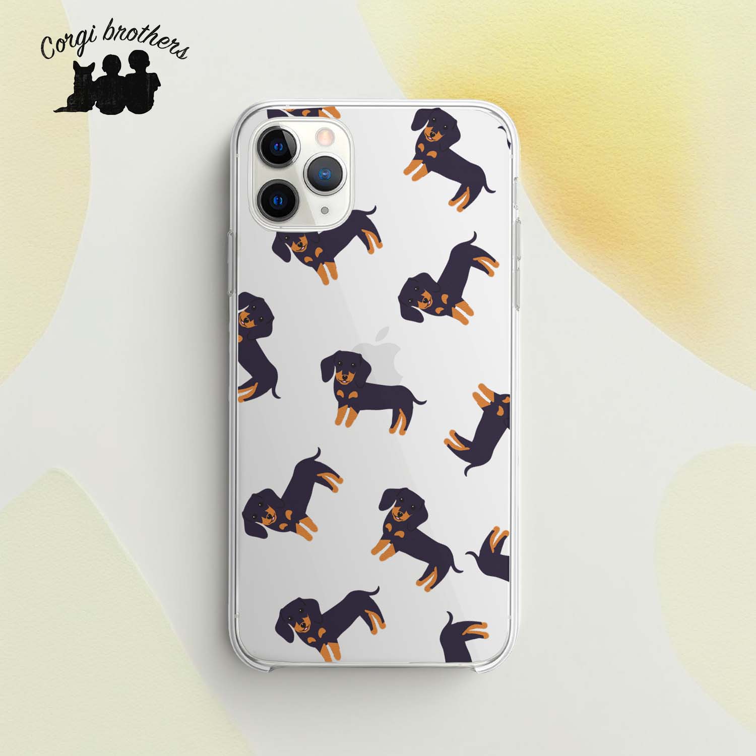 ダックスフンド パターン柄 】 スマホケース クリアソフトケース 犬 犬