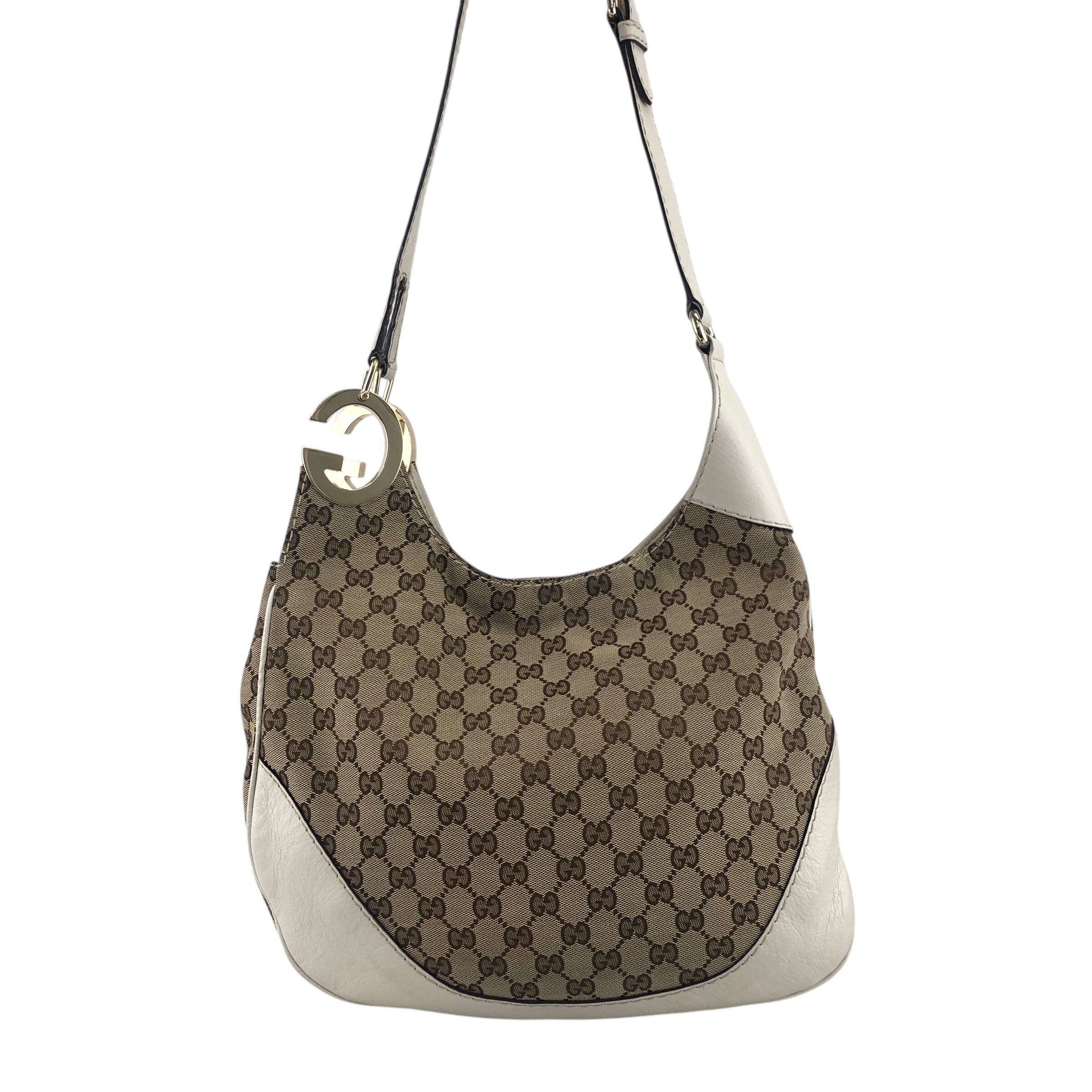 GUCCI グッチ GGキャンバス ショルダーバッグ ホワイト ベージュ